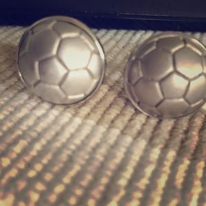 Sterling Silver French Soccer Ball Cufflinks.